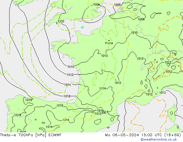 Theta-e 700hPa ECMWF ma 06.05.2024 15 UTC