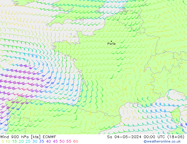 Wind 900 hPa ECMWF Sa 04.05.2024 00 UTC