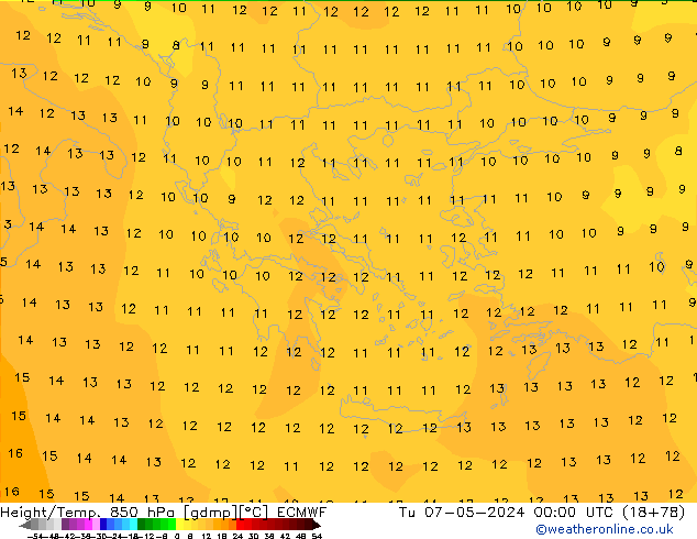 Z500/Rain (+SLP)/Z850 ECMWF Tu 07.05.2024 00 UTC