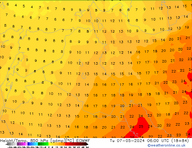 Z500/Rain (+SLP)/Z850 ECMWF Tu 07.05.2024 06 UTC