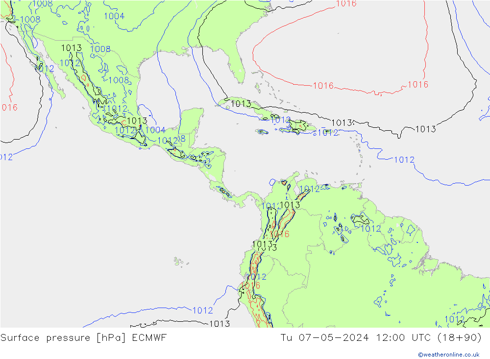 Luchtdruk (Grond) ECMWF di 07.05.2024 12 UTC