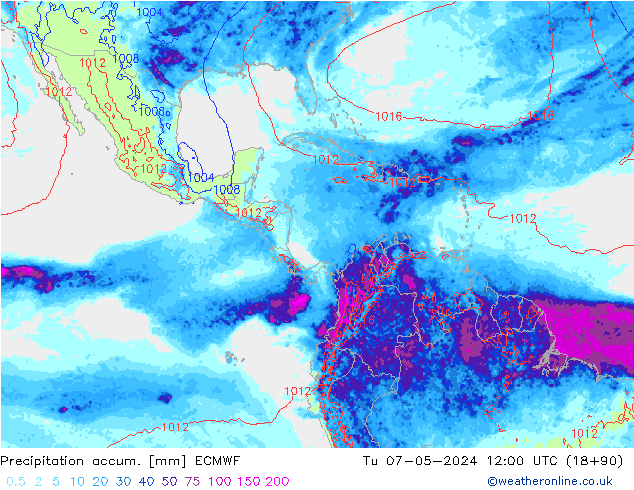 Toplam Yağış ECMWF Sa 07.05.2024 12 UTC