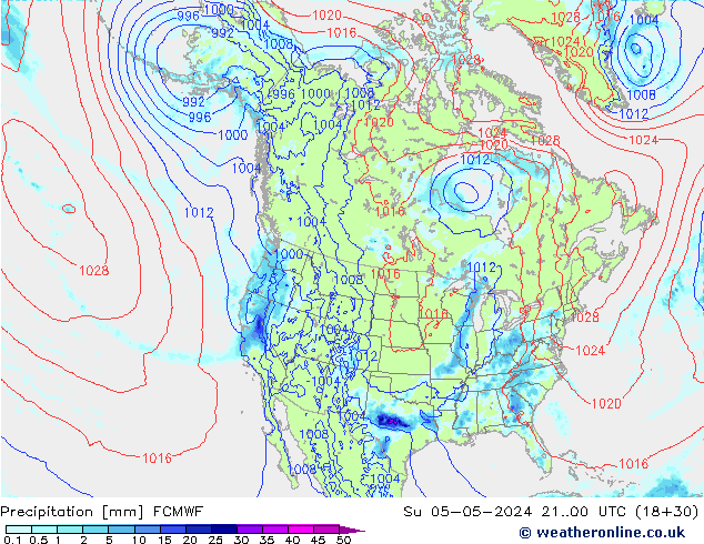 Precipitation ECMWF Su 05.05.2024 00 UTC