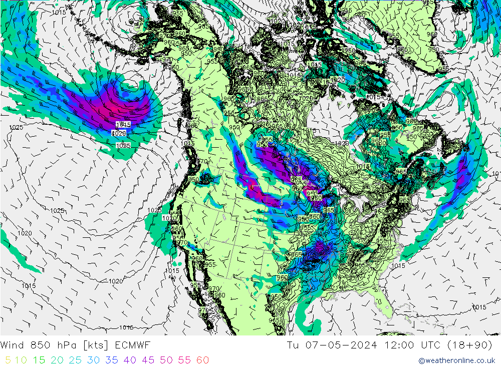 Wind 850 hPa ECMWF di 07.05.2024 12 UTC