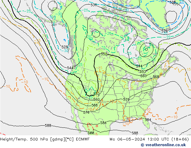 Z500/Rain (+SLP)/Z850 ECMWF lun 06.05.2024 12 UTC