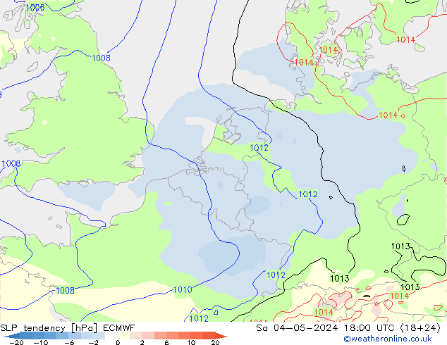 Tendencia de presión ECMWF sáb 04.05.2024 18 UTC