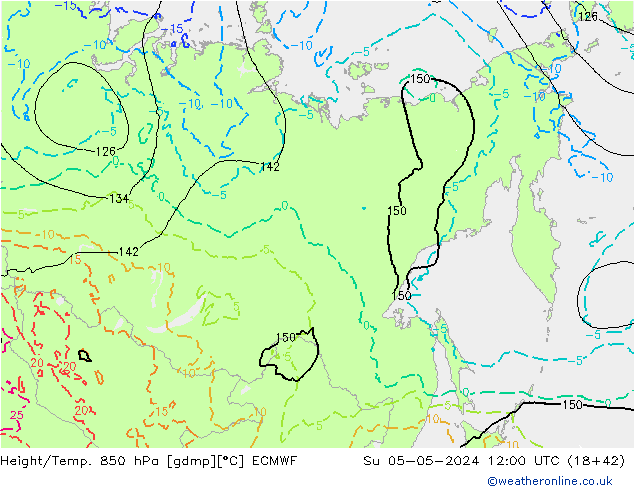 Z500/Regen(+SLP)/Z850 ECMWF zo 05.05.2024 12 UTC