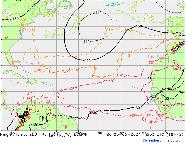 Z500/Rain (+SLP)/Z850 ECMWF dim 05.05.2024 18 UTC