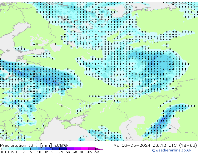 Z500/Rain (+SLP)/Z850 ECMWF пн 06.05.2024 12 UTC