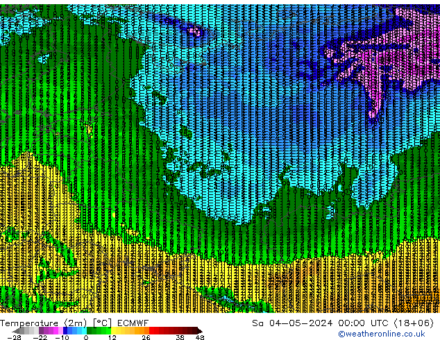 Sıcaklık Haritası (2m) ECMWF Cts 04.05.2024 00 UTC