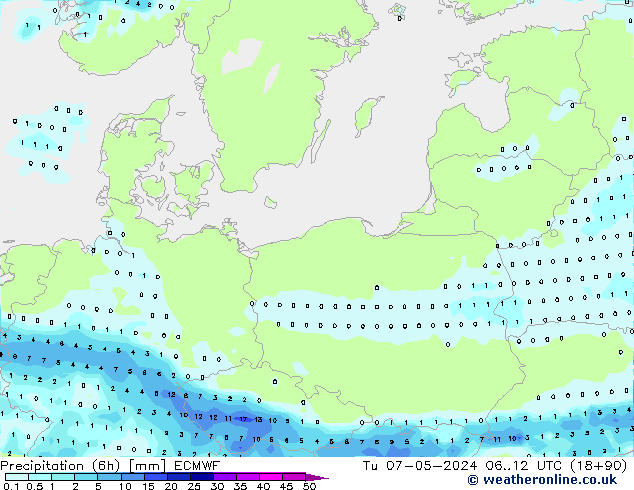 Z500/Rain (+SLP)/Z850 ECMWF Di 07.05.2024 12 UTC