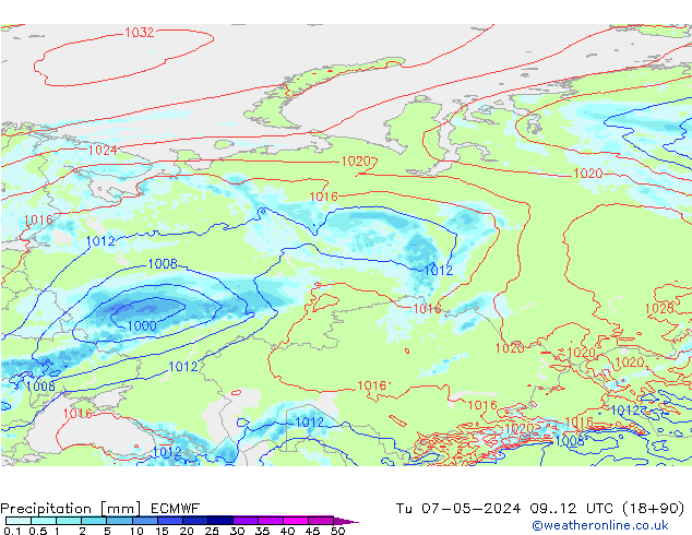 Precipitación ECMWF mar 07.05.2024 12 UTC