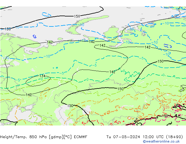 Z500/Rain (+SLP)/Z850 ECMWF Tu 07.05.2024 12 UTC