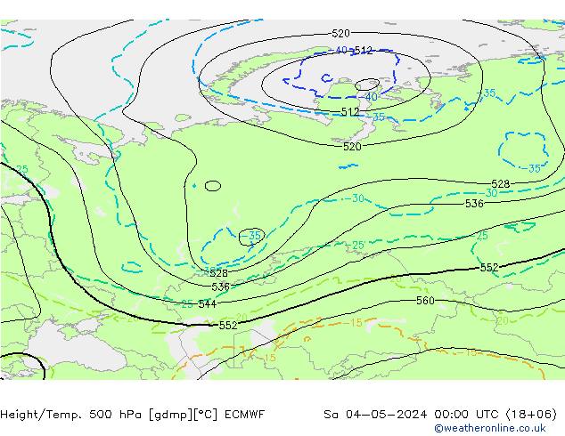 Z500/Rain (+SLP)/Z850 ECMWF  04.05.2024 00 UTC