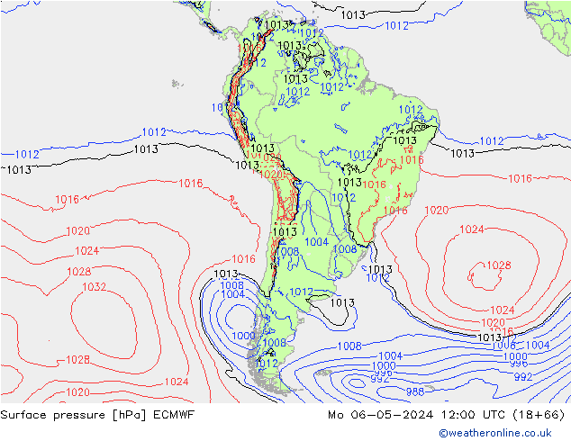 Pressione al suolo ECMWF lun 06.05.2024 12 UTC