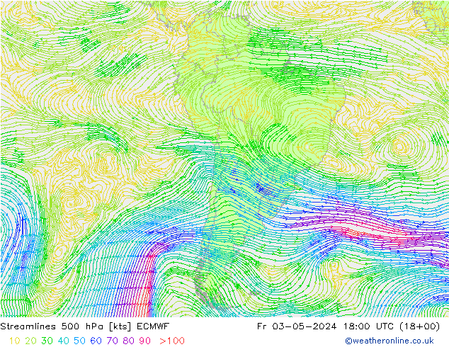 风 500 hPa ECMWF 星期五 03.05.2024 18 UTC