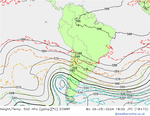 Z500/Rain (+SLP)/Z850 ECMWF Seg 06.05.2024 18 UTC