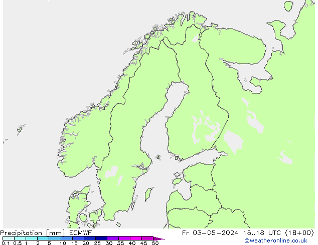 Srážky ECMWF Pá 03.05.2024 18 UTC