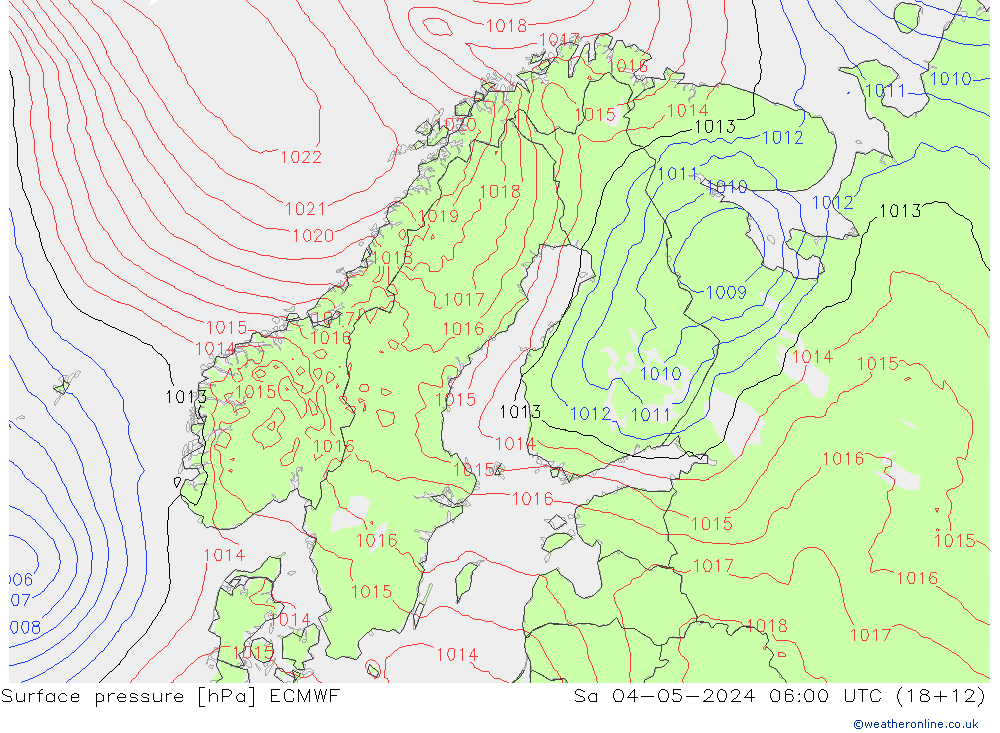 Bodendruck ECMWF Sa 04.05.2024 06 UTC