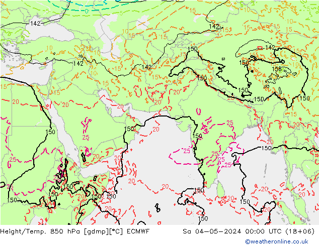 Z500/Rain (+SLP)/Z850 ECMWF 星期六 04.05.2024 00 UTC