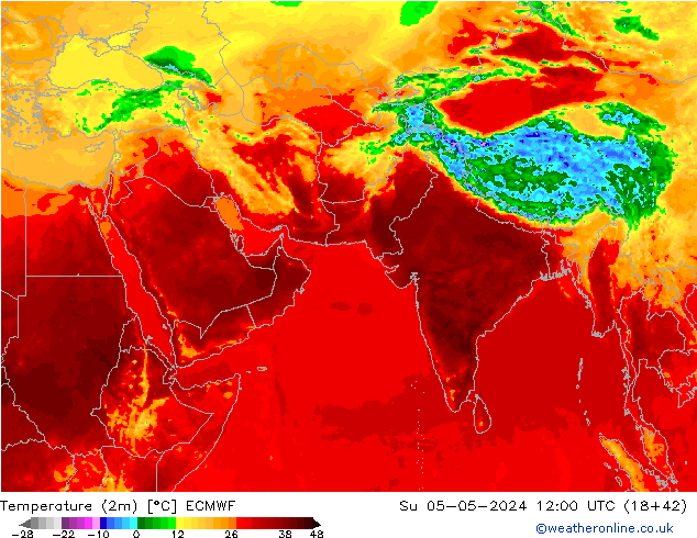 Temperatura (2m) ECMWF dom 05.05.2024 12 UTC