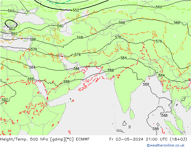 Height/Temp. 500 hPa ECMWF 星期五 03.05.2024 21 UTC