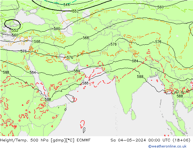 Z500/Rain (+SLP)/Z850 ECMWF 星期六 04.05.2024 00 UTC