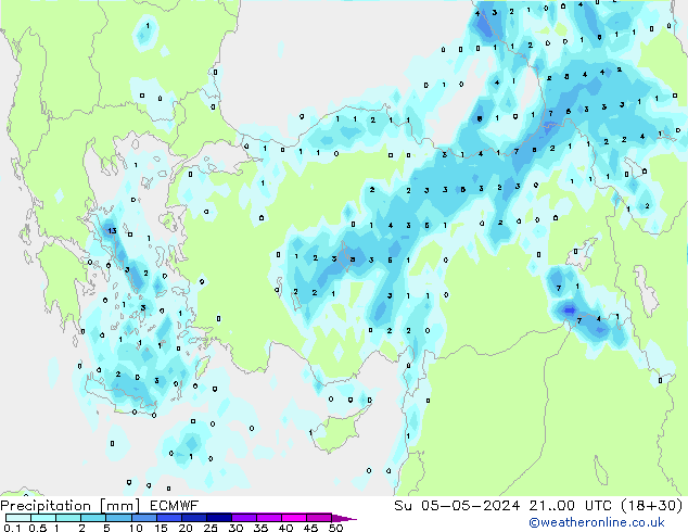 Precipitazione ECMWF dom 05.05.2024 00 UTC