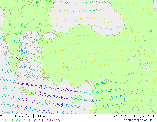 Wind 900 hPa ECMWF Pá 03.05.2024 21 UTC