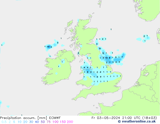 Precipitation accum. ECMWF Fr 03.05.2024 21 UTC
