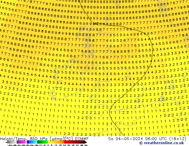 Z500/Rain (+SLP)/Z850 ECMWF Sa 04.05.2024 06 UTC