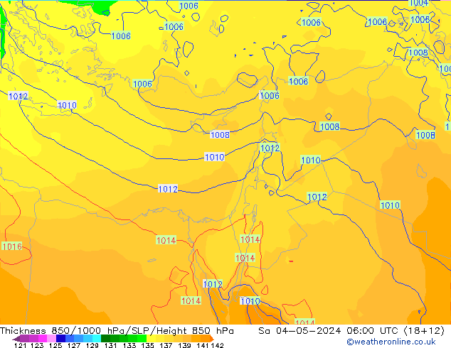 850-1000 hPa Kalınlığı ECMWF Cts 04.05.2024 06 UTC