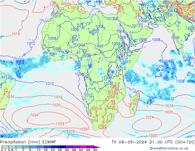 Precipitación ECMWF jue 09.05.2024 00 UTC