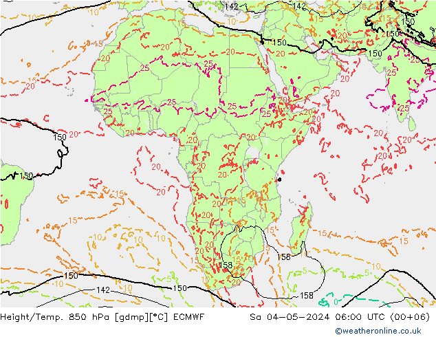 Z500/Rain (+SLP)/Z850 ECMWF Sa 04.05.2024 06 UTC