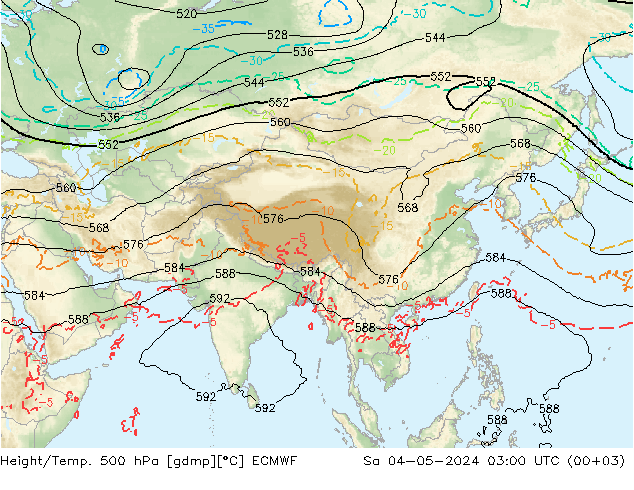 Height/Temp. 500 hPa ECMWF  04.05.2024 03 UTC