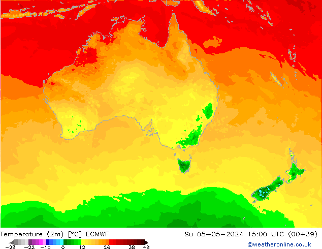 Temperatura (2m) ECMWF Dom 05.05.2024 15 UTC