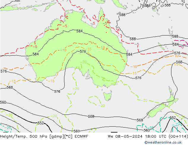 Z500/Rain (+SLP)/Z850 ECMWF We 08.05.2024 18 UTC