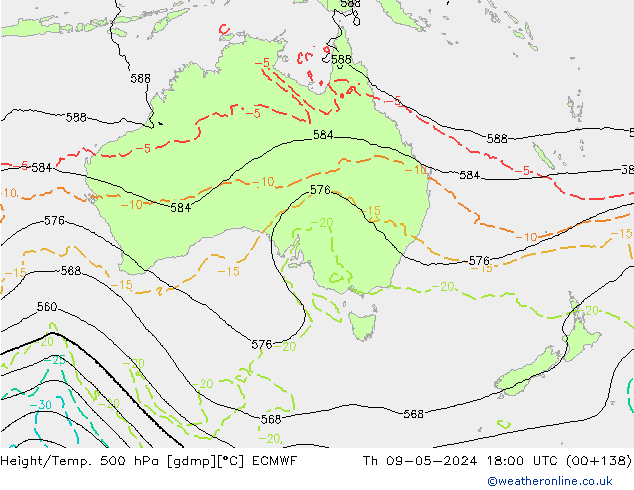 Z500/Rain (+SLP)/Z850 ECMWF Do 09.05.2024 18 UTC