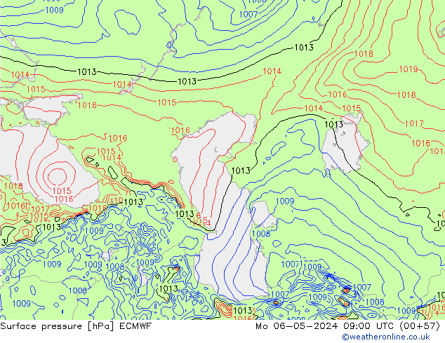 Pressione al suolo ECMWF lun 06.05.2024 09 UTC