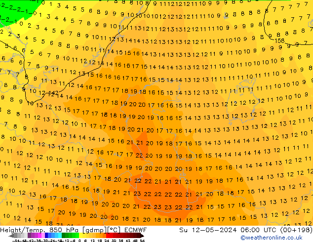 Height/Temp. 850 hPa ECMWF Su 12.05.2024 06 UTC