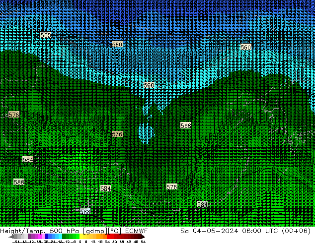 Z500/Rain (+SLP)/Z850 ECMWF 星期六 04.05.2024 06 UTC