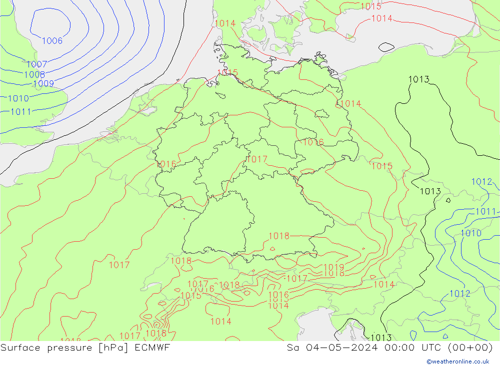 приземное давление ECMWF сб 04.05.2024 00 UTC