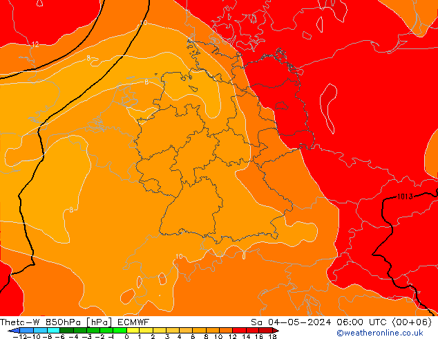 Theta-W 850hPa ECMWF Sa 04.05.2024 06 UTC