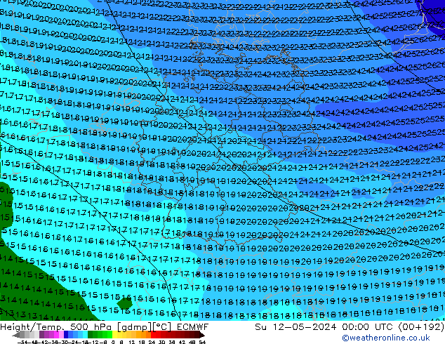 Géop./Temp. 500 hPa ECMWF dim 12.05.2024 00 UTC