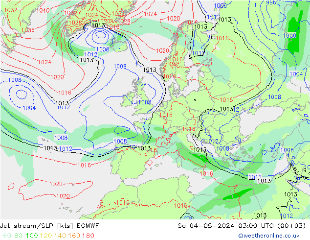 Polarjet/Bodendruck ECMWF Sa 04.05.2024 03 UTC