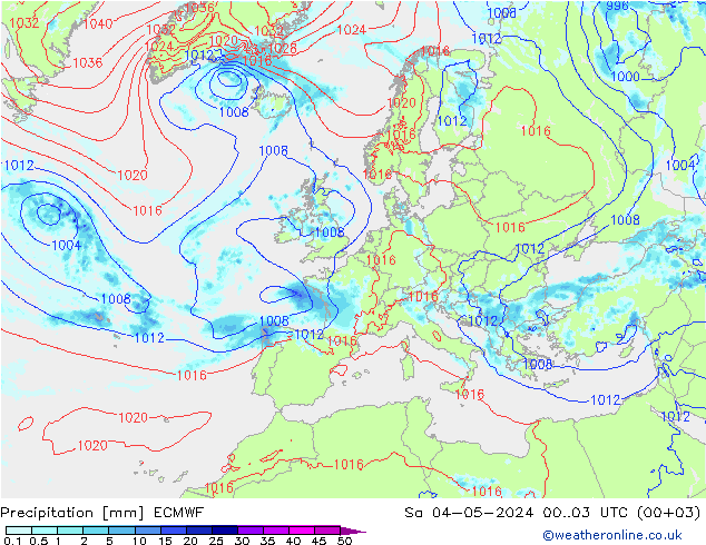 Niederschlag ECMWF Sa 04.05.2024 03 UTC