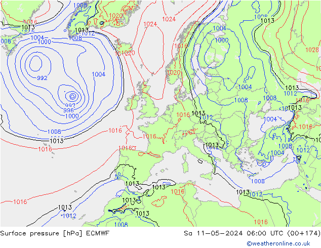 pression de l'air ECMWF sam 11.05.2024 06 UTC