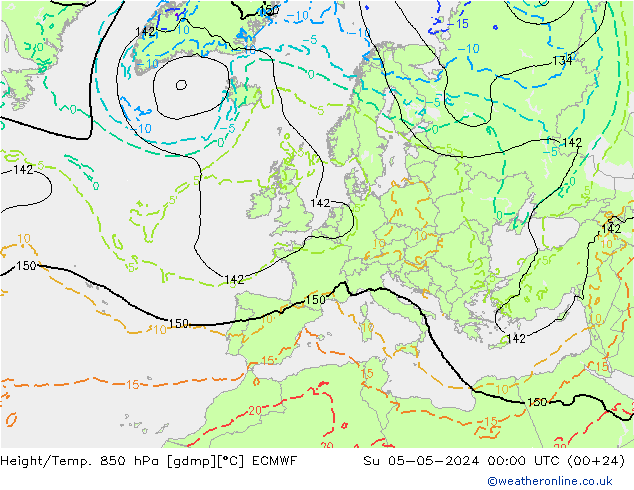 Z500/Rain (+SLP)/Z850 ECMWF dom 05.05.2024 00 UTC