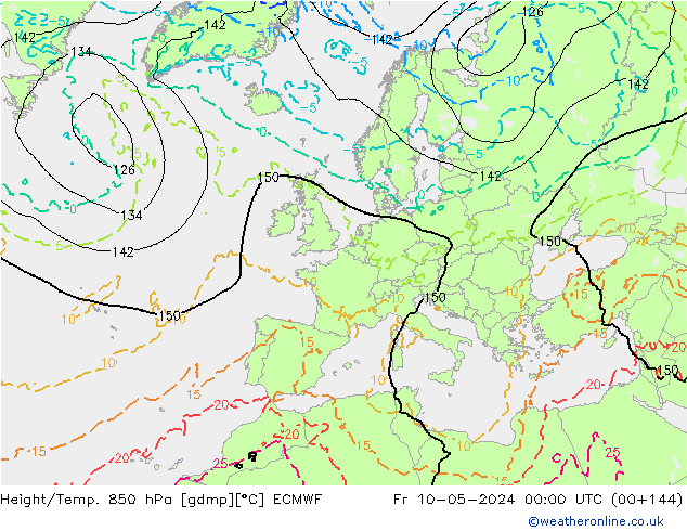 Height/Temp. 850 hPa ECMWF  10.05.2024 00 UTC