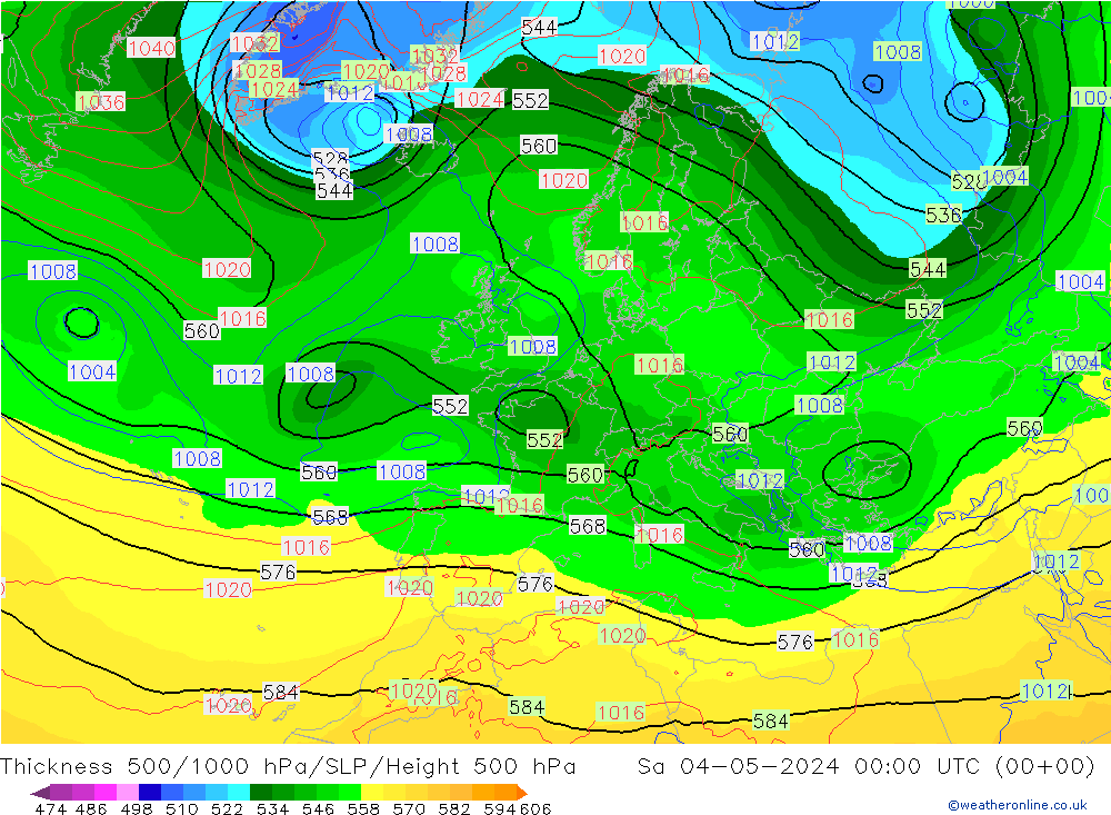 Thck 500-1000hPa ECMWF Sáb 04.05.2024 00 UTC